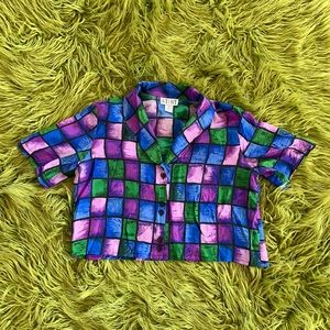 Vintage Cropped Silk Blouse !!!